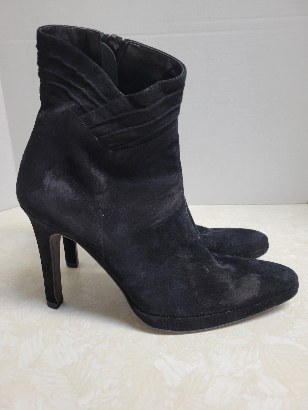 Banana Republic Black Suede High-Heel Ankle Booties